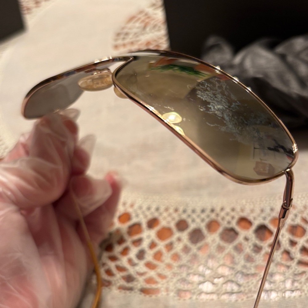 Gently Used Kim Kardashian WEST Carolina Lemke Women's GOLD Sunglasses- Chaotix - Picture 3 of 5